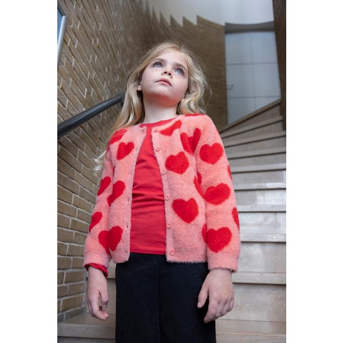 Kuschelstrickjacke ross rot Herz Jubel
